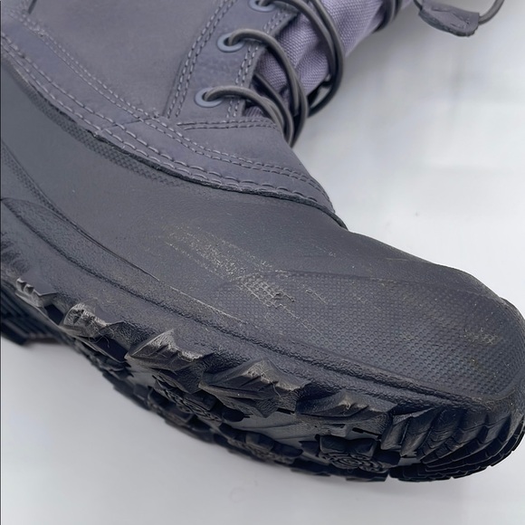 The North Face Gray Purple Winter Boots Waterproof Faux Fur Big Kid Size 5 Warm - Picture 14 of 16